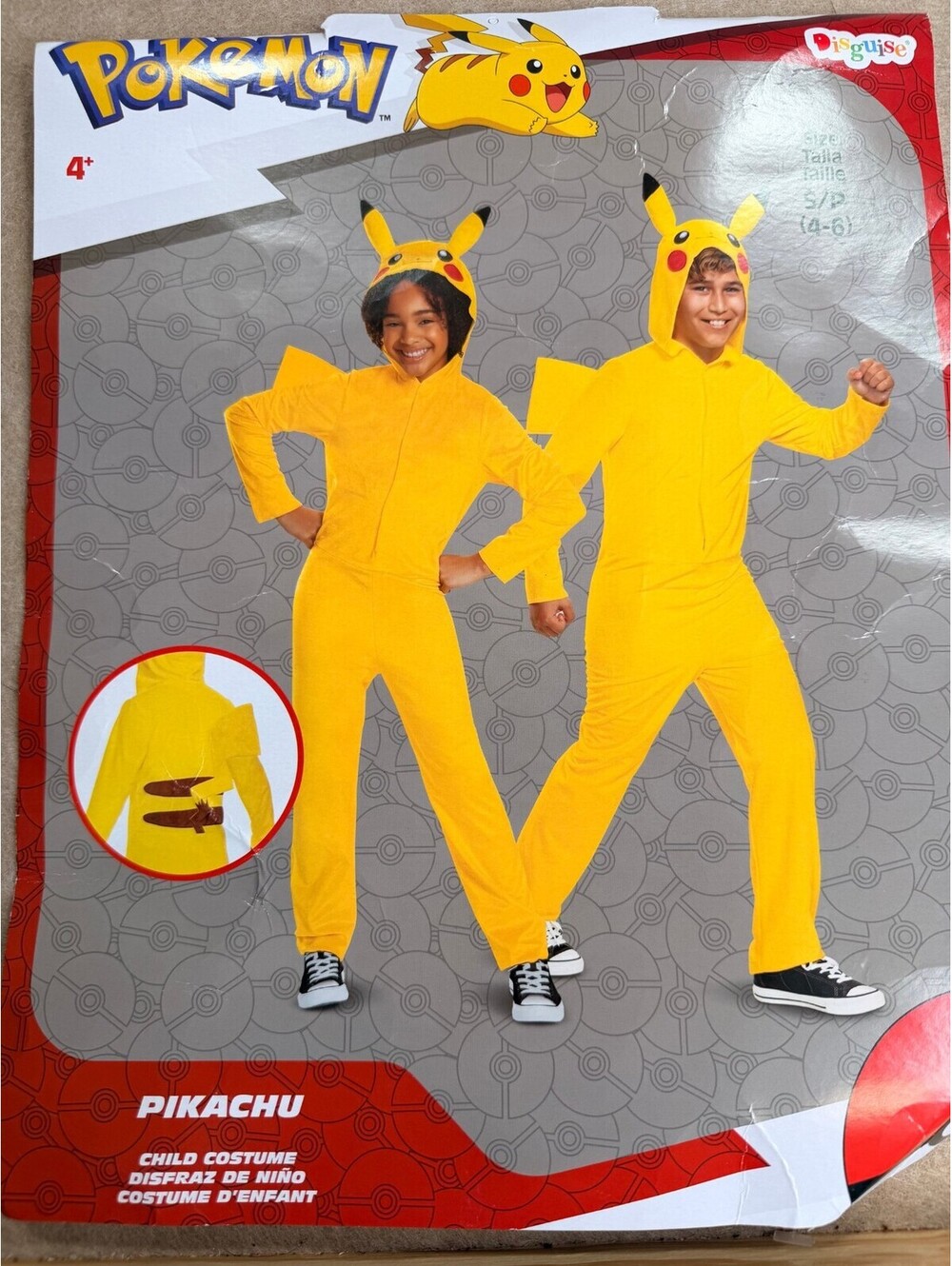 Disguise Pokemon Pikachu child halloween cosplay costume jumpsuit size S (4-6)